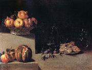 HAMEN, Juan van der Still life wtih Fruit and Glassware oil painting reproduction
